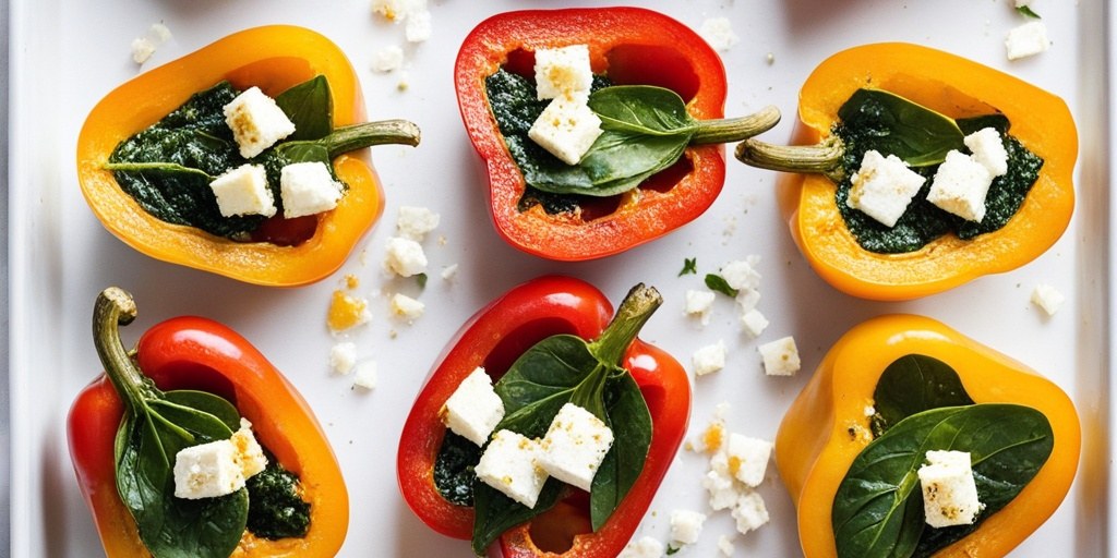 Spinach and feta stuffed peppers