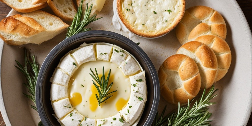 Baked Camembert with garlic and rosemary