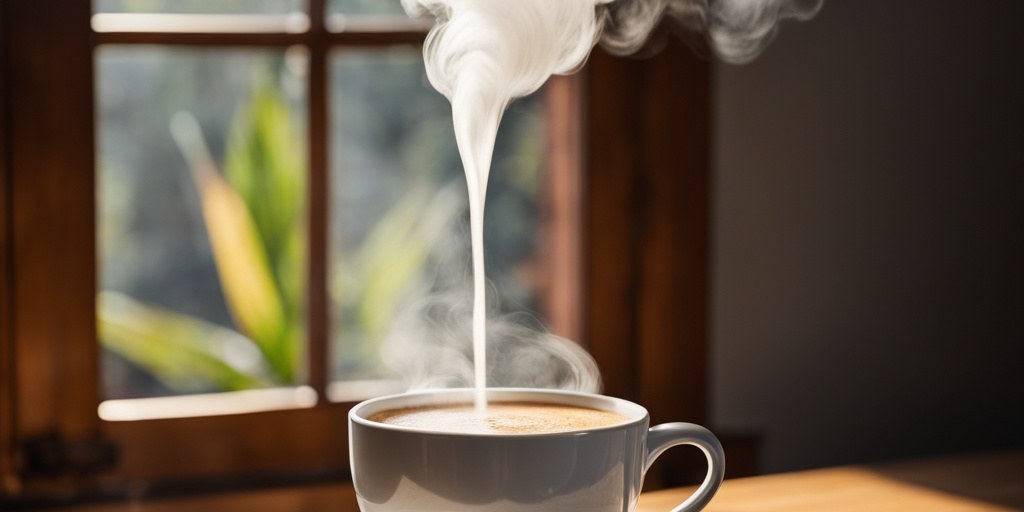 One-cup morning coffee with warm milk