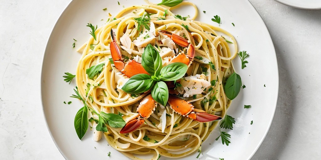 Crab linguine with chilli and lemon