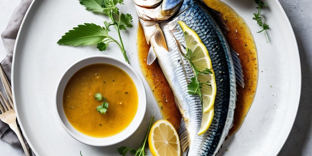 Grilled mackerel with gooseberry sauce