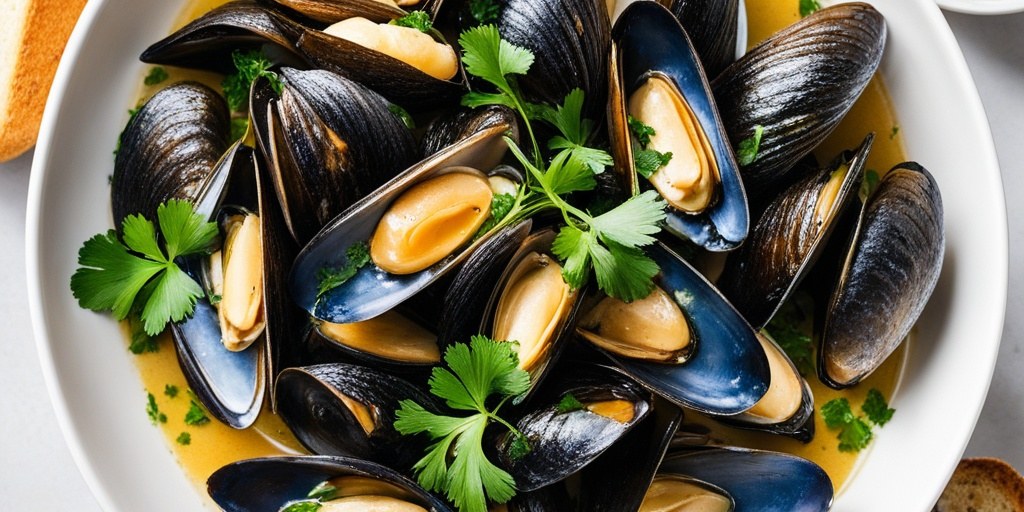 Garlic butter mussels