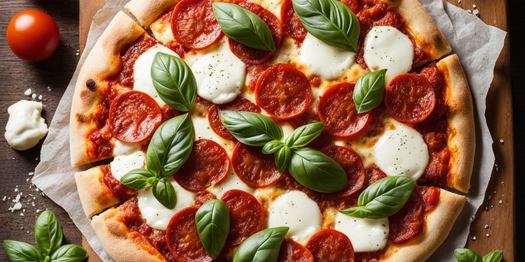 Pizza with hot pepperoni