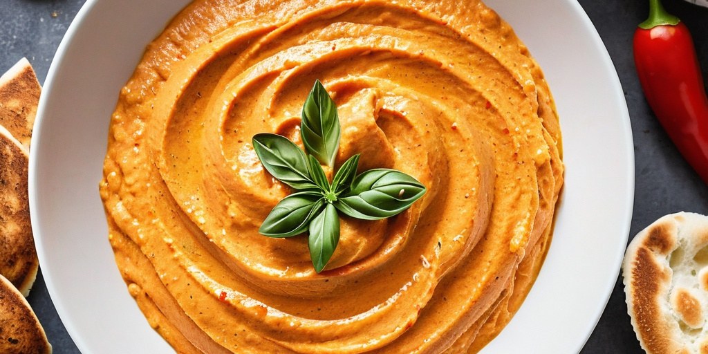 Hummus with roasted red pepper