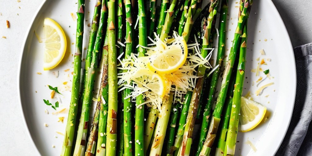 Roasted asparagus with lemon and Parmesan