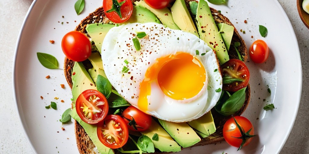 Avocado on toast with poached egg